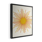 Sunburst Mid Century Modern Sun in Orange and Mustard on Light Cream Framed Canvas Print Gallery Image 2