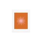 Sunburst - Minimalist Mid Century Modern Sun in Pink and Orange Art Print Gallery Image 1