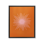 Sunburst - Minimalist Mid Century Modern Sun in Pink and Orange Framed Canvas Print Gallery Image 8