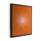 Sunburst - Minimalist Mid Century Modern Sun in Pink and Orange Framed Canvas Print Gallery Image 2