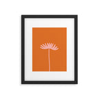Tall Flower - Floral Minimalism in Pink and Orange Framed Art Print Gallery Image 6