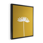 Tall Flower Minimalist Floral in White and Light Mustard Framed Canvas Print Gallery Image 2