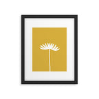 Tall Flower Minimalist Floral in White and Light Mustard Framed Art Print Gallery Image 6