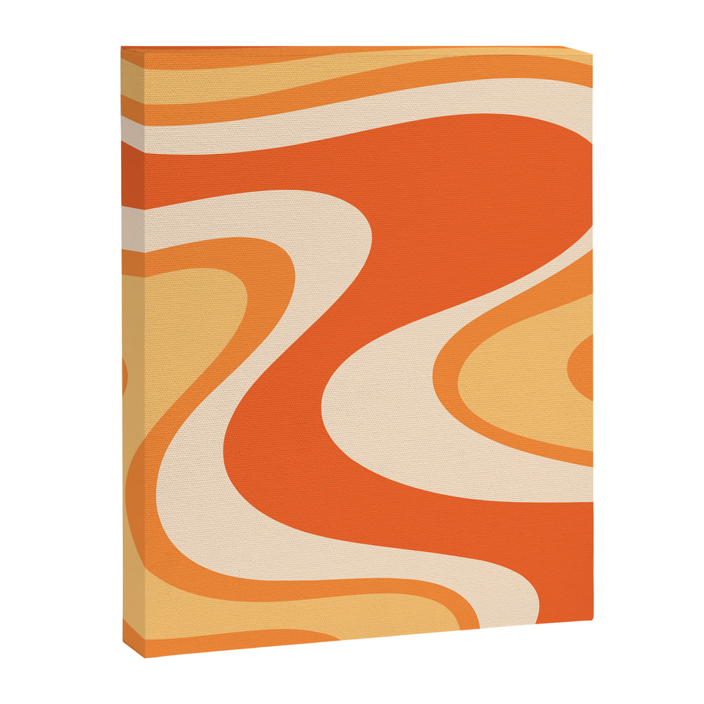 Tangerine Wave Machine - Retro Orange Abstract Canvas Print Gallery Image 8