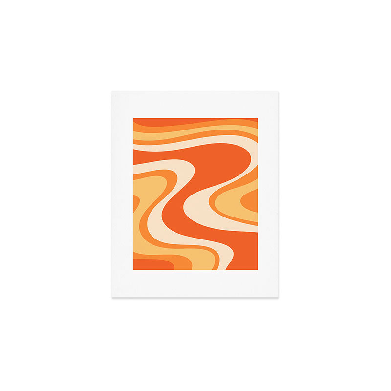 Tangerine Wave Machine - Retro Orange Abstract Art Print Gallery Image 1