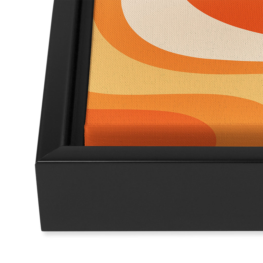 Tangerine Wave Machine - Retro Orange Abstract Framed Canvas Print Gallery Image 3