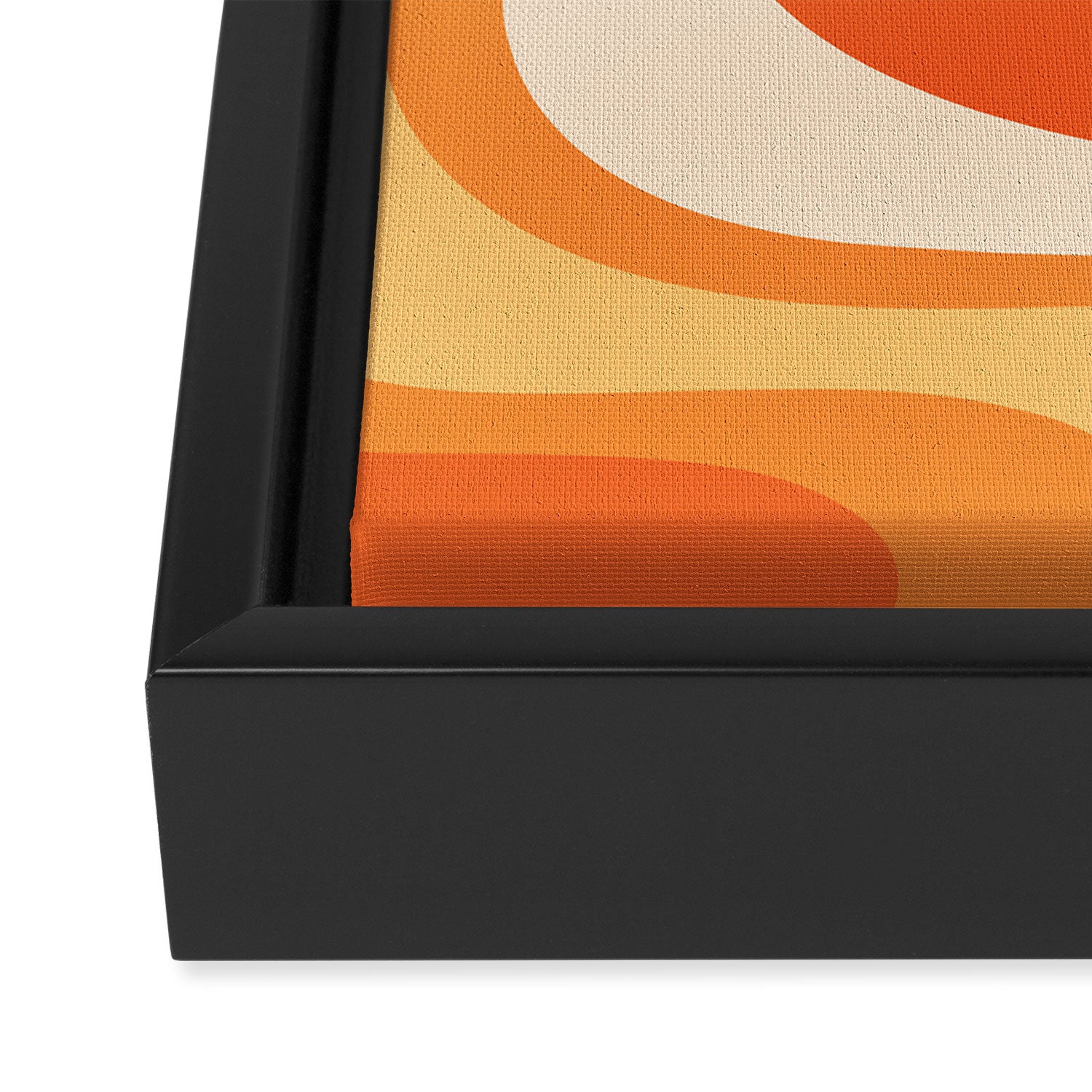 Tangerine Wave Machine - Retro Orange Abstract Framed Canvas Print Gallery Image 3