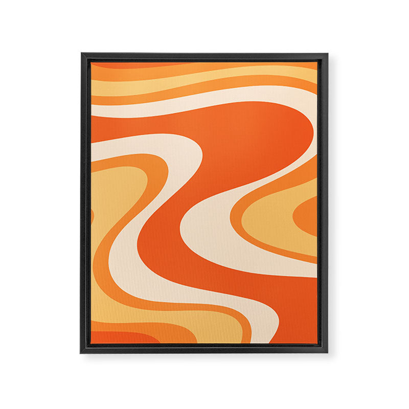 Tangerine Wave Machine - Retro Orange Abstract Framed Canvas Print Gallery Image 8