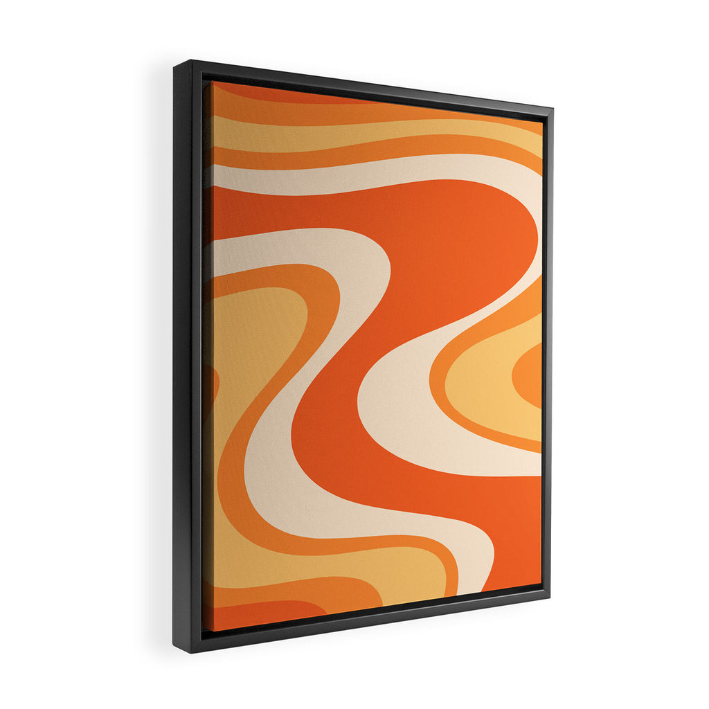 Tangerine Wave Machine - Retro Orange Abstract Framed Canvas Print Gallery Image 2