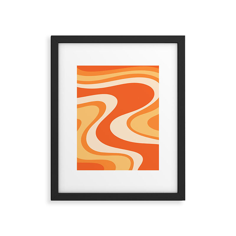 Tangerine Wave Machine - Retro Orange Abstract Framed Art Print Gallery Image 6