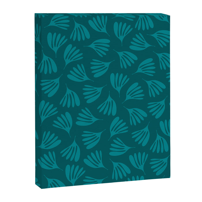 Teal Green Wispy Leaves Contemporary Abstract Botanical Pattern Canvas Print Gallery Image 1