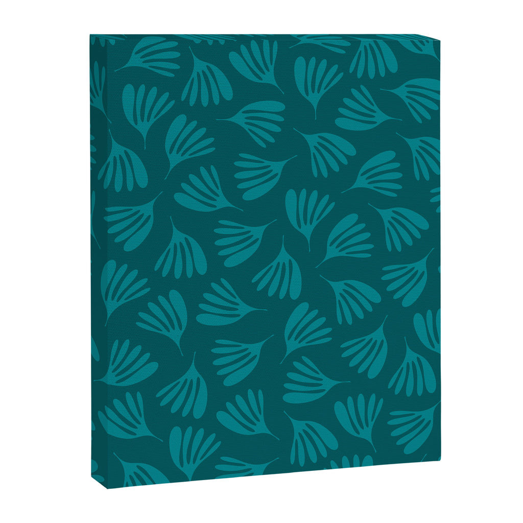 Teal Green Wispy Leaves Contemporary Abstract Botanical Pattern Canvas Print Gallery Image 6
