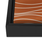 Terra Waves Abstract Minimalist Line Pattern in Clay and Putty Framed Canvas Print Gallery Image 3