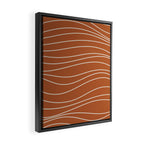 Terra Waves Abstract Minimalist Line Pattern in Clay and Putty Framed Canvas Print Gallery Image 2