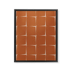 Terracotta Rust Minimal Midcentury Modern Flux Check Grid Pattern Framed Canvas Print Gallery Image 8