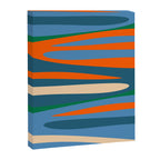Terzo Stripes Vertical Abstract Pattern Blue Orange Green Beige Canvas Print Gallery Image 6