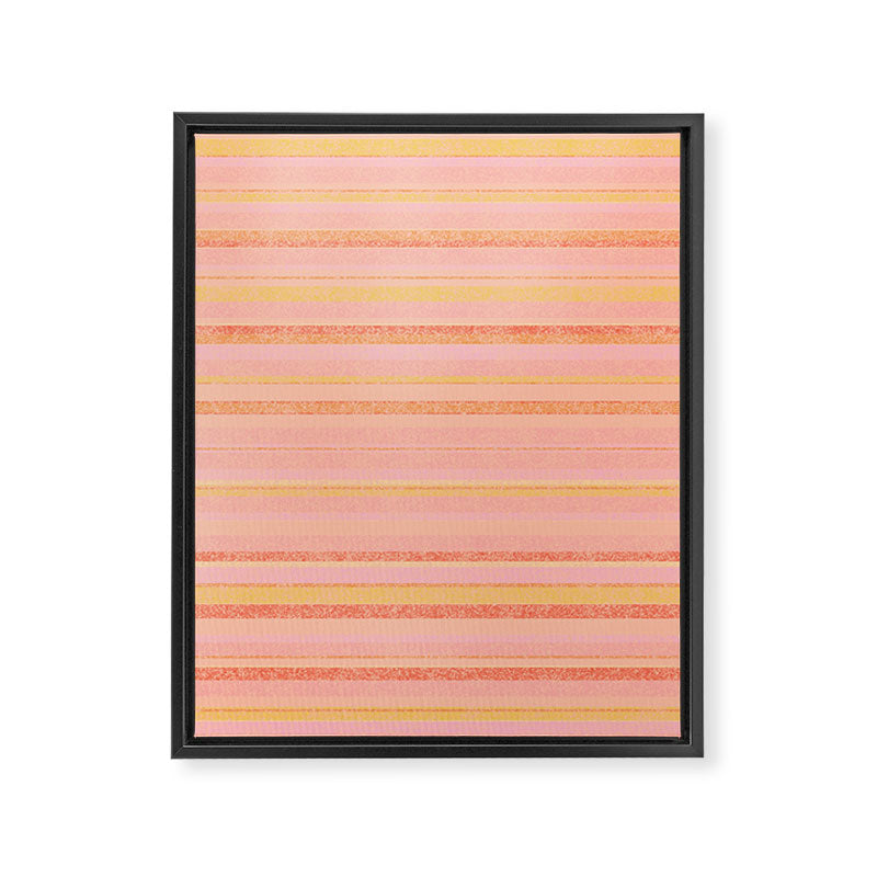 Textured Summer Stripes Pink Orange Yellow Framed Canvas Print Gallery Image 8