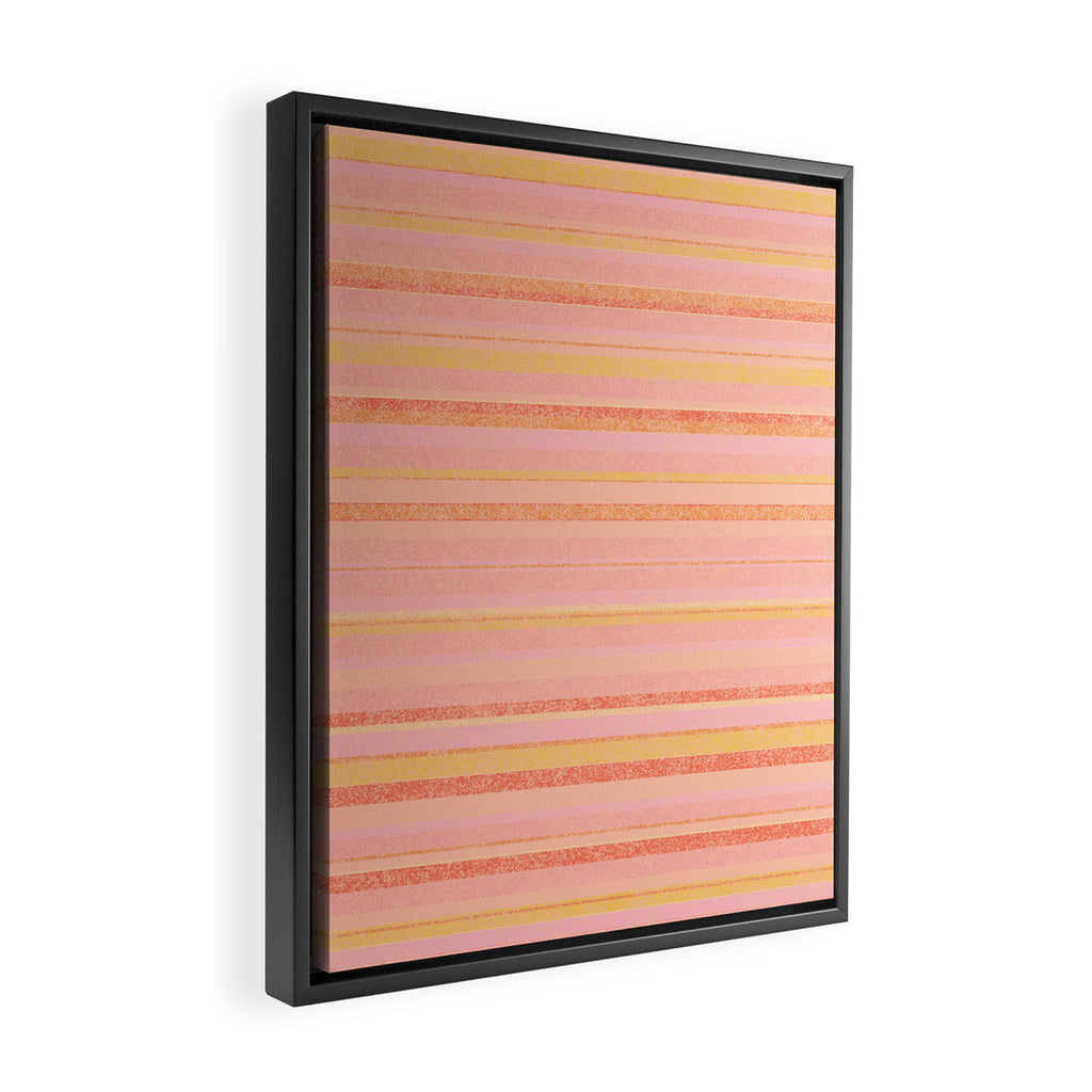 Textured Summer Stripes Pink Orange Yellow Framed Canvas Print Gallery Image 2