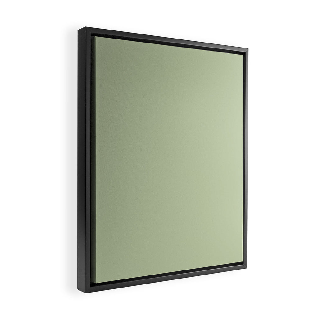 The Light Sage Green Solid Framed Canvas Print Gallery Image 2
