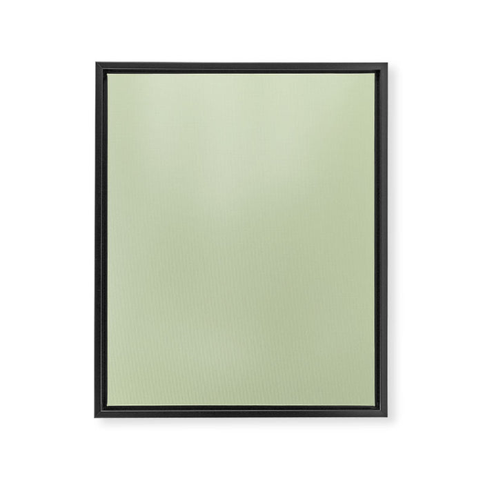 The Pale Sage Green Solid Framed Canvas Print Gallery Image 1