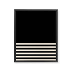 Thin Cuff Stripes Minimalist Pattern in Black and Almond Cream Framed Canvas Print Gallery Image 8