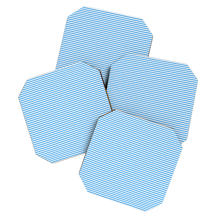 Thin Stripes Blue and White Striped Pattern Coaster Gallery Image 1