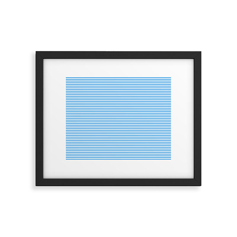 Thin Stripes Blue and White Striped Pattern Framed Art Print Gallery Image 5