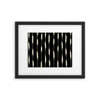 Threaded Stripes Painted Pattern in Black and Cream Framed Art Print Gallery Image 4