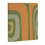 Tiki Abstract Minimalist Mid-Century Modern Pattern in Retro Olive Green and Orange Tones Canvas Print Gallery Image 6