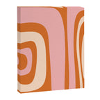 Tiki Abstract Minimalist Mid-Century Modern Pattern Pink Orange Cream Canvas Print Gallery Image 6