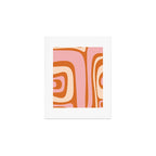 Tiki Abstract Minimalist Mid-Century Modern Pattern Pink Orange Cream Art Print Gallery Image 1