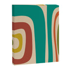 Tiki Minimalist Mid-Century Modern Abstract Pattern in Mid Mod Teal Orange Olive Mustard Beige Canvas Print Gallery Image 6