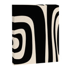 Tiki Minimalist Mid-Century Modern Abstract Pattern Black and Almond Cream Canvas Print Gallery Image 6