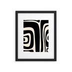 Tiki Minimalist Mid-Century Modern Abstract Pattern Black and Almond Cream Framed Art Print Gallery Image 5