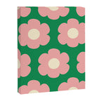 Tivoli Flowers Retro Floral Pattern Green Pink Cream Canvas Print Gallery Image 8
