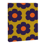 Tivoli Flowers Retro Floral Pattern Avocado Lime Blue Orange Canvas Print Gallery Image 8