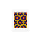 Tivoli Flowers Retro Floral Pattern Avocado Lime Blue Orange Art Print Gallery Image 1