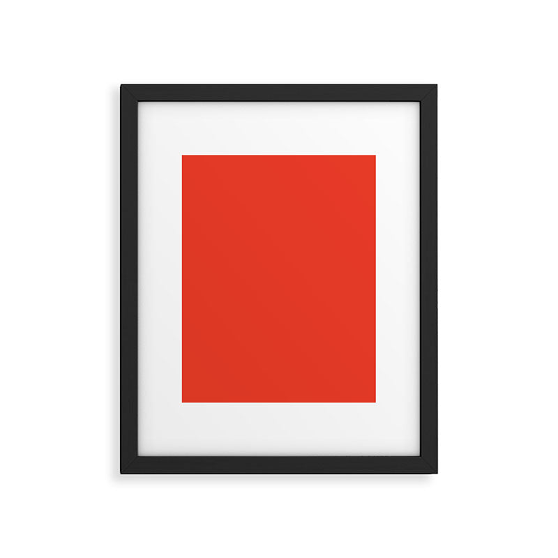 Tomato Red Solid Color Framed Art Print Gallery Image 6