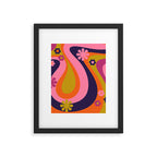 Too Groovy Retro Abstract Flower Power Pattern in Pink Lime Orange Magenta Blue Framed Art Print Gallery Image 6