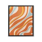 Trippy Dream Abstract Pattern Ice Blue Mustard Apricot Cream  Framed Canvas Print Gallery Image 8