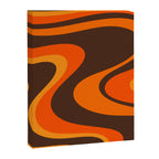 Trippy Dream Wave Machine Abstract Retro Swirl Pattern in 70s Brown and Orange Canvas Print Gallery Image 8