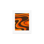 Trippy Dream Wave Machine Abstract Retro Swirl Pattern in 70s Brown and Orange Art Print Gallery Image 1