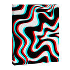 Trippy Glitch Retro Liquid Swirl Abstract Pattern Black White Red Cyan Canvas Print Gallery Image 8