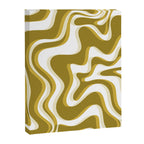 Trippy Glitch Retro Liquid Swirl Psychedelic Dark Mustard Abstract Pattern  Canvas Print Gallery Image 6