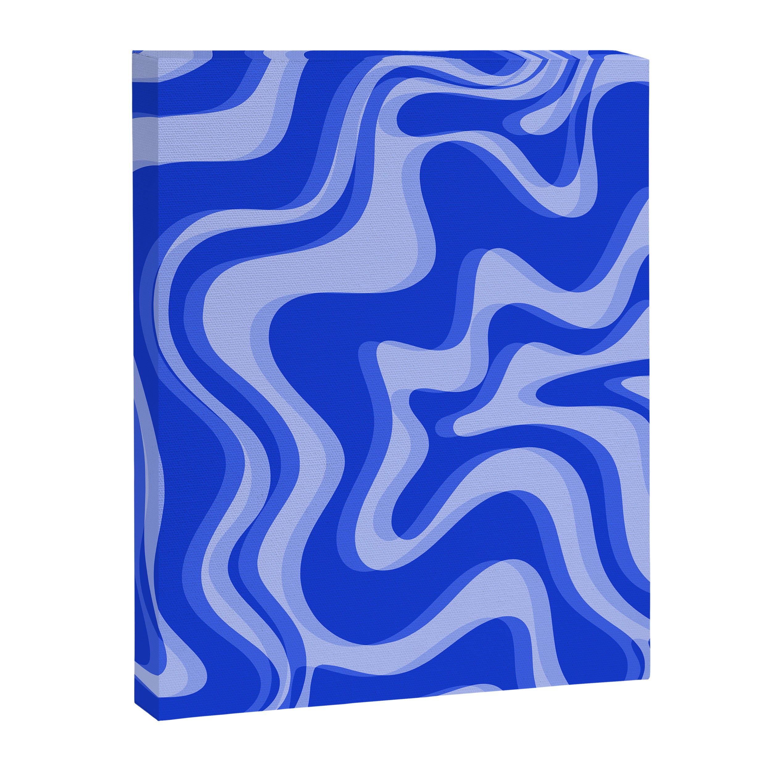 Trippy Glitch Retro Liquid Swirl Very Blue Abstract Pattern Canvas Print Gallery Image 6
