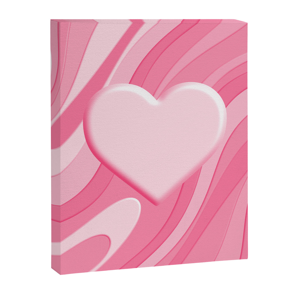 Trippy Heart Pink Retro Pop Abstract Plastic Print Pattern Canvas Print Gallery Image 8