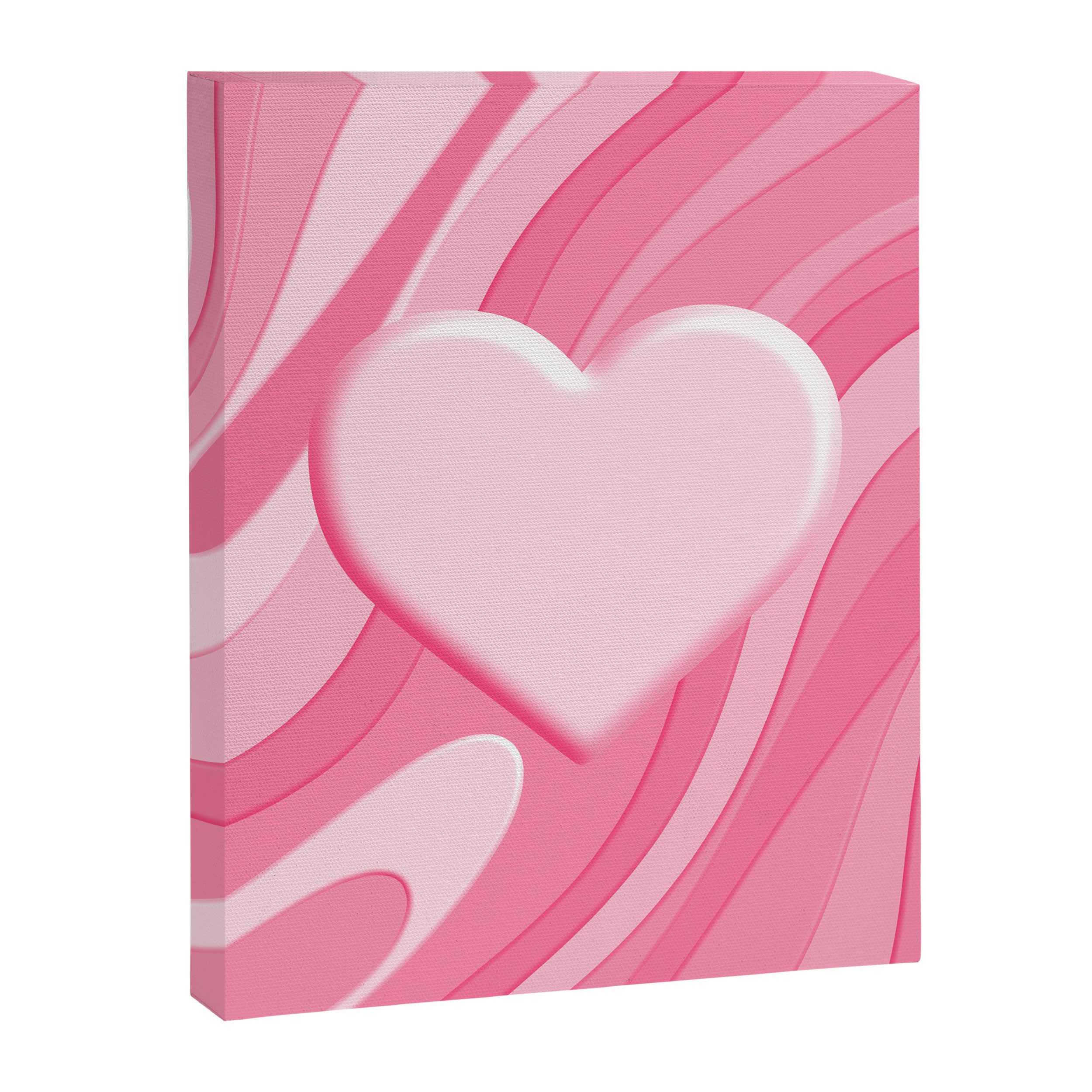 Trippy Heart Pink Retro Pop Abstract Plastic Print Pattern Canvas Print Gallery Image 8