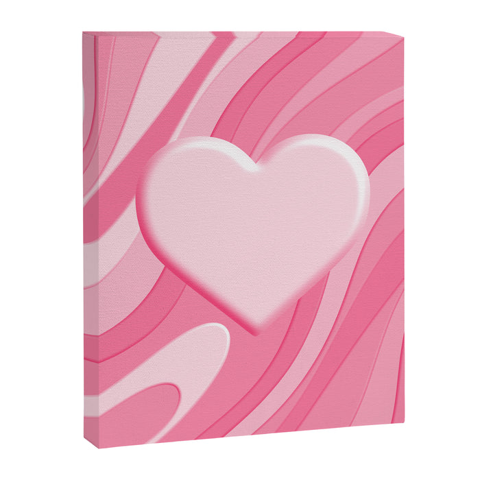 Trippy Heart Pink Retro Pop Abstract Plastic Print Pattern Canvas Print Gallery Image 1