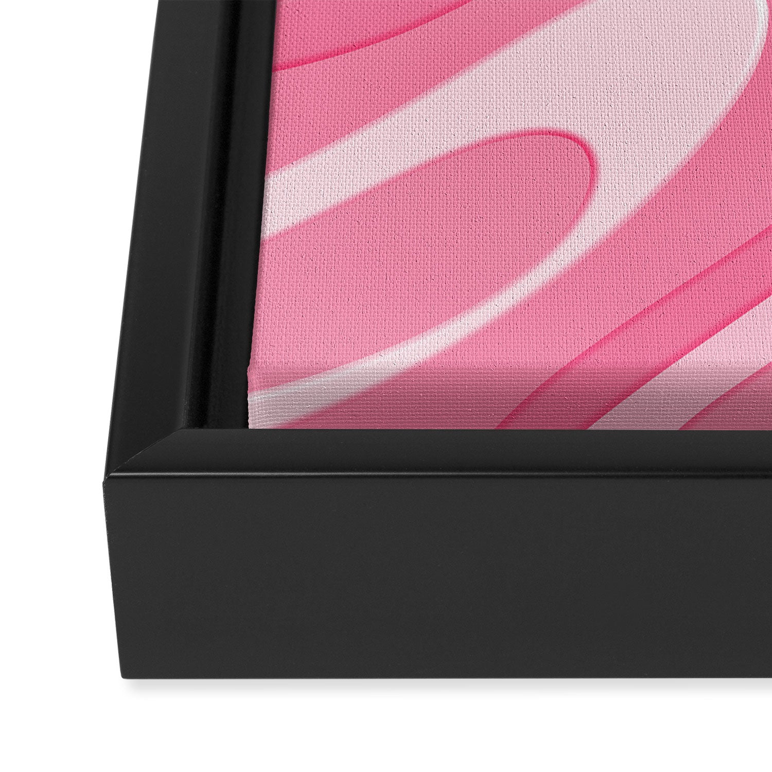 Trippy Heart Pink Retro Pop Abstract Plastic Print Pattern Framed Canvas Print Gallery Image 3