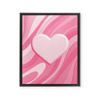 Trippy Heart Pink Retro Pop Abstract Plastic Print Pattern Framed Canvas Print Gallery Image 8